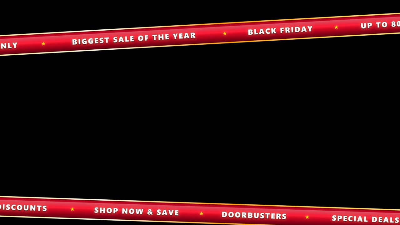 Black Friday-udsalgsbannere med rullende tekst