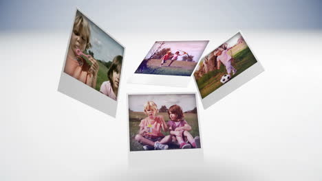 instant photos of children having fun in a park