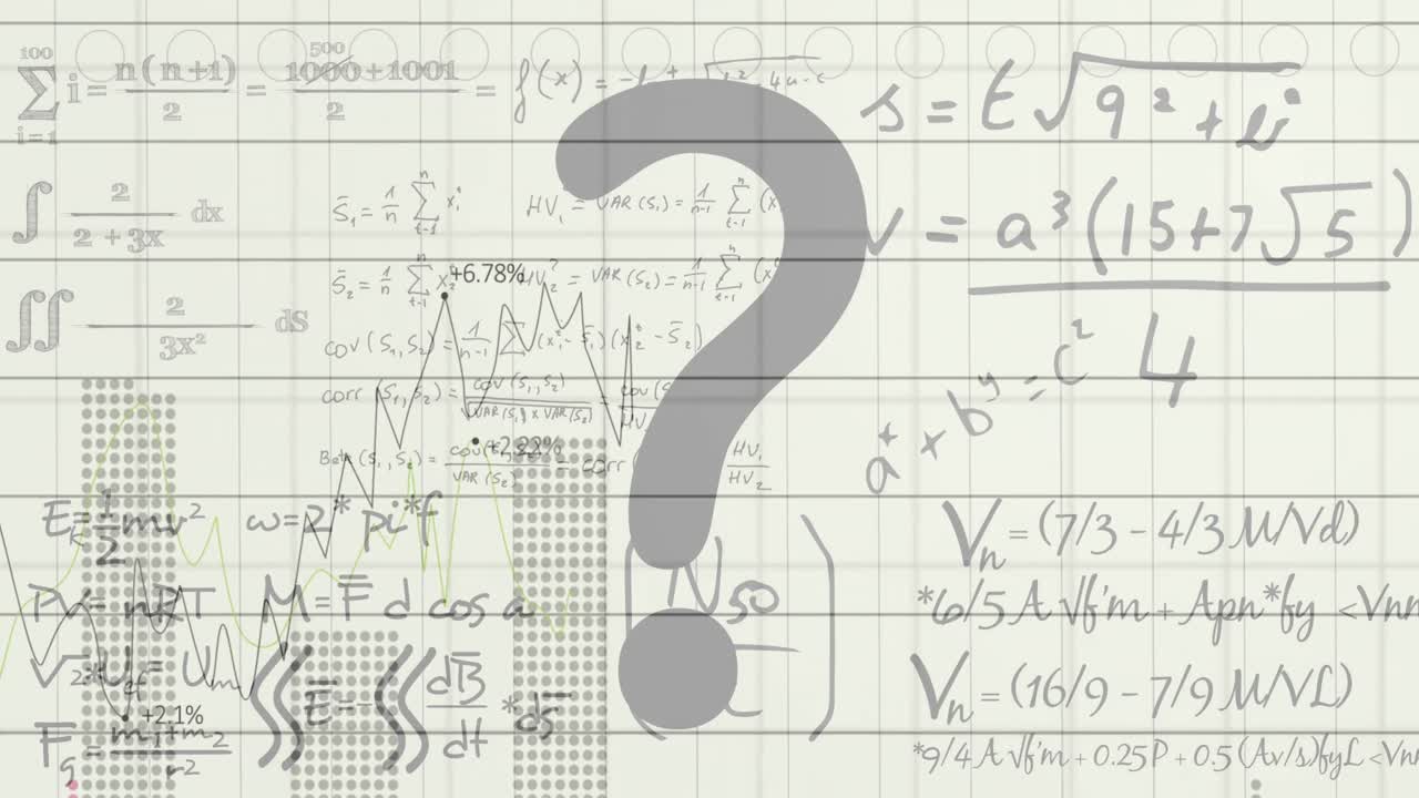 학교 노트북 의 수학 방정식 위 에 있는 질문표 의 애니메이션