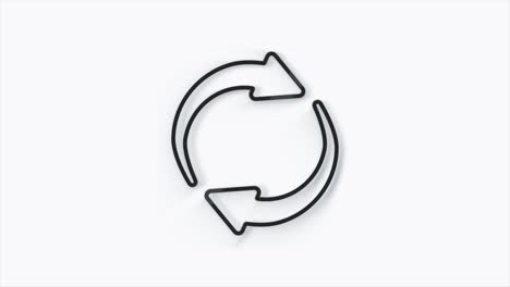 símbolo de reciclaje icono 3d aislado en fondo blanco. icono de flecha circular. 4k