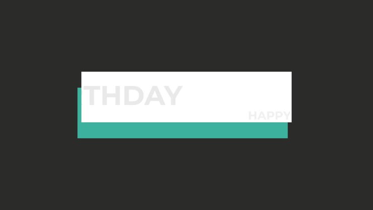 Modern and minimalist Happy Birthday card with black and white design