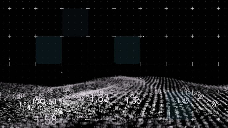 Animation of binary coding with digital data processing