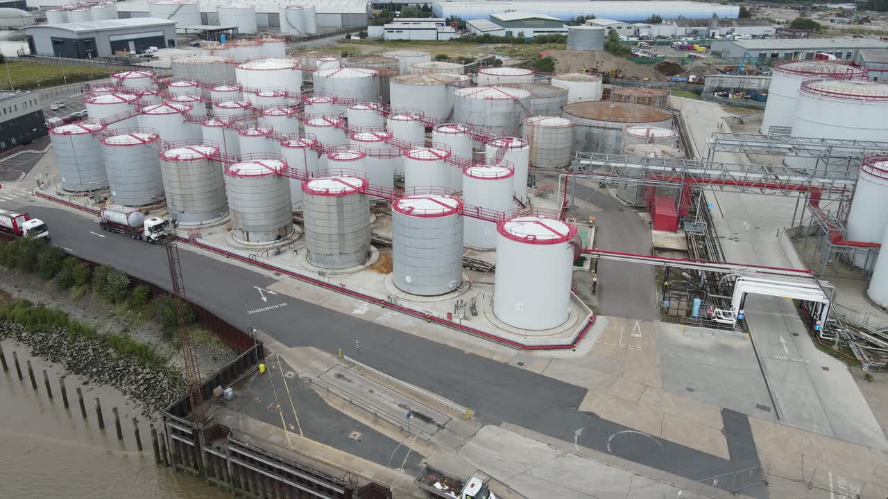 stolthaven dagenham essex 영국 스토리지 공중 드론 영상