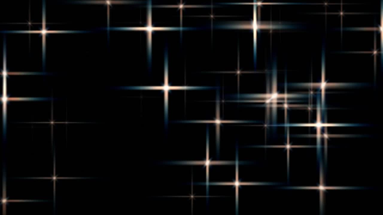 Abstract Sparkling Light Crosses on Black Background