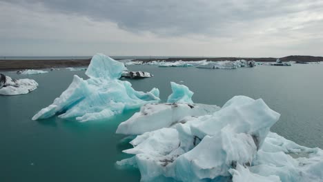 drone shot of the yokulsarlon glacier lake in iceland 1