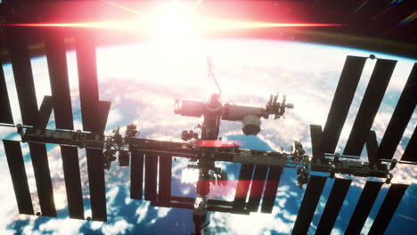 estación espacial internacional en el espacio ultraterrestre sobre la órbita del planeta tierra