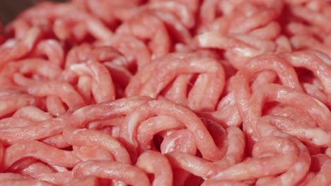 fresh pork and beef minced meat macro close up. chicken turkey mix burger meat.