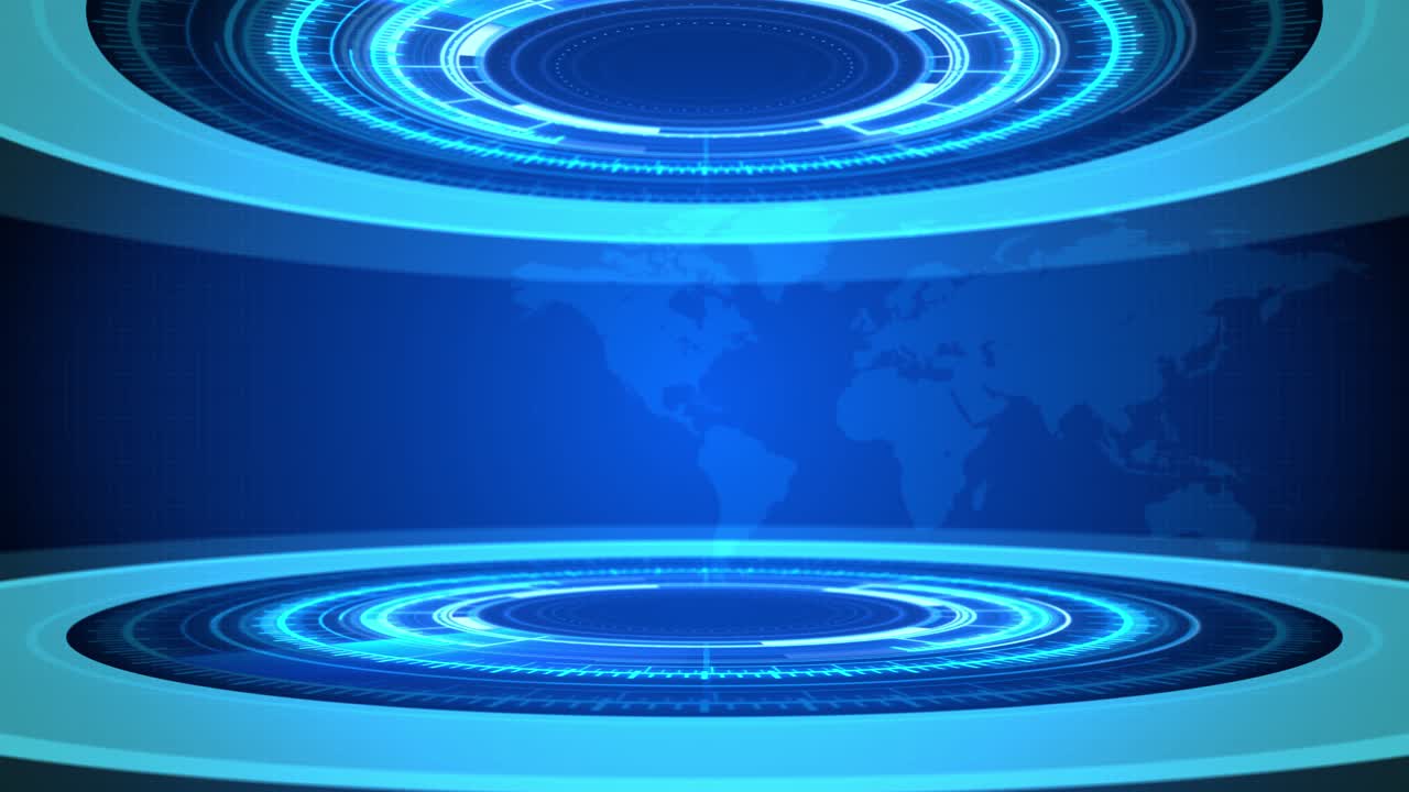 Digital world news studio global earth map rotating digital world breaking news studio loop