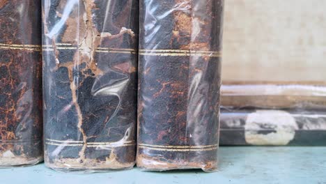 old, wrapped books