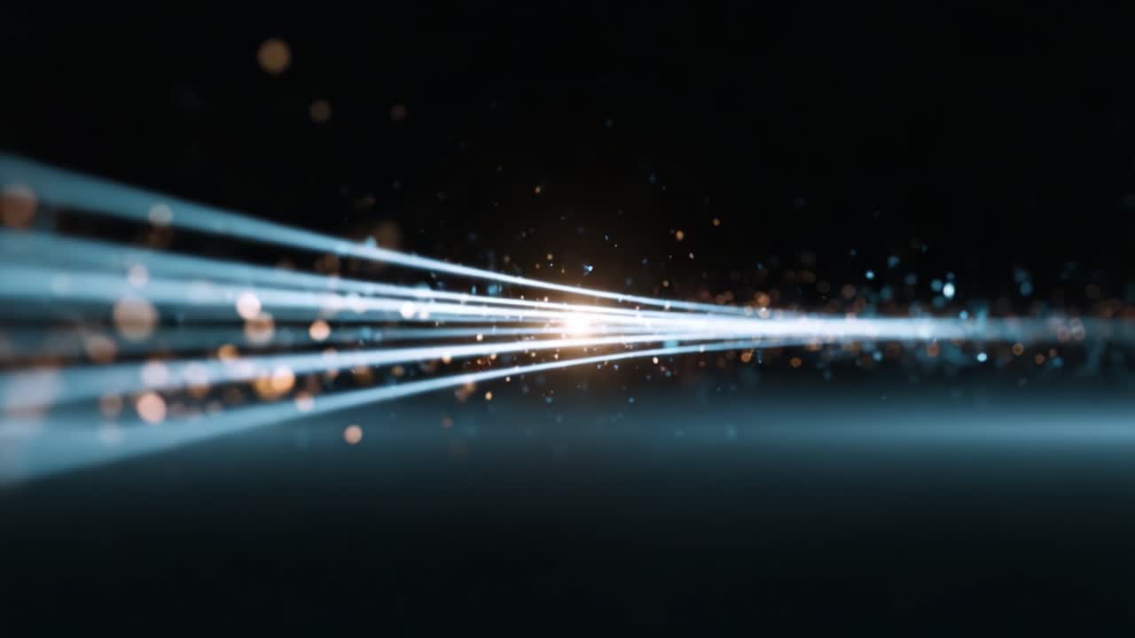A breathtaking representation of dynamic light trails and shimmering particles in a mesmerizing abstract design, showcasing movement and energy in a fascinating way
