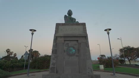 beautiful statue of the famous writer benito perez galdos and located in las palmas de gran canaria