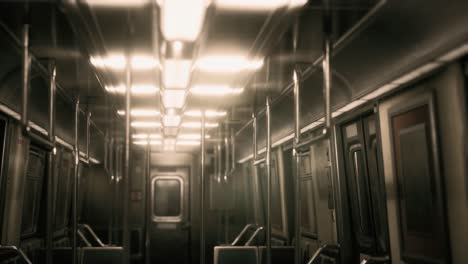 inside of new york subway empty car