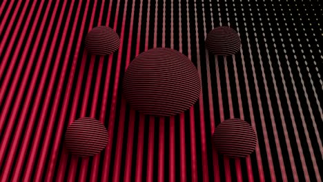 esferas geométricas abstractas en un fondo a rayas