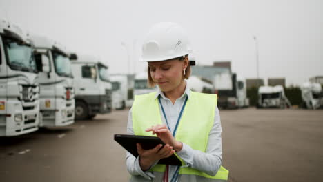 Woman-doing-trucks-inspection