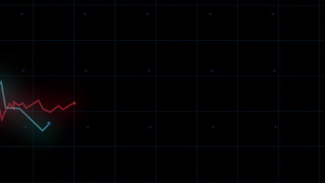 animation of financial data processing on black background
