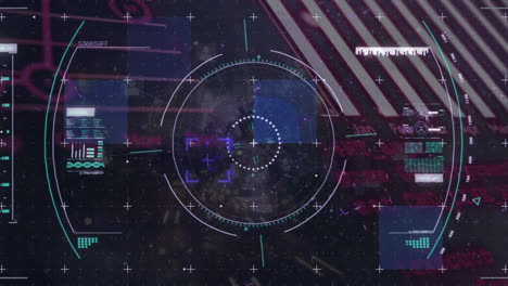 animación del escaneo del alcance y el procesamiento de datos