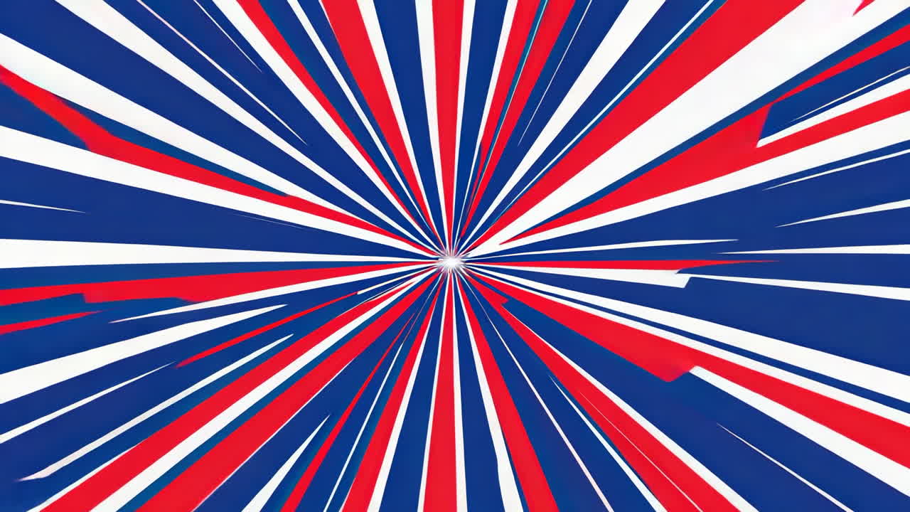 Abstract Red White and Blue Radial Burst Background