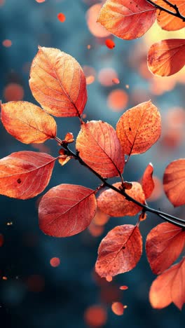 autumn foliage with vibrant orange leaves in a blurred background