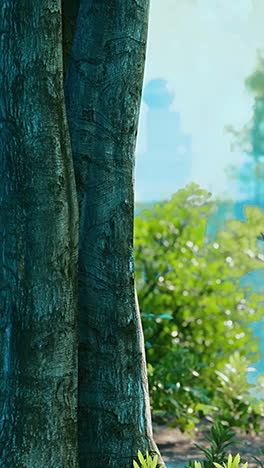 close-up of a tree trunk in a natural setting