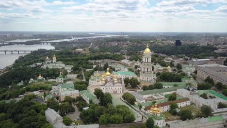 aerial view of kiev-pechersk lavra ukrainian orthodox monastery