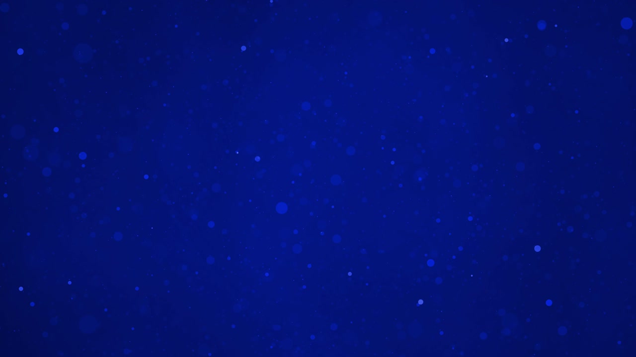 Abstract Blue Bokeh Background with Floating and Flowing Particles - Dreamy Lights and Sparkling Texture