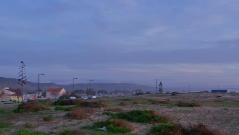 Cars-driving-around-in-a-suburban-area-close-to-the-beach