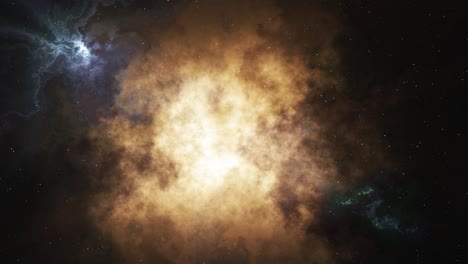 seamless looping animation of space flight to a beautiful nebula