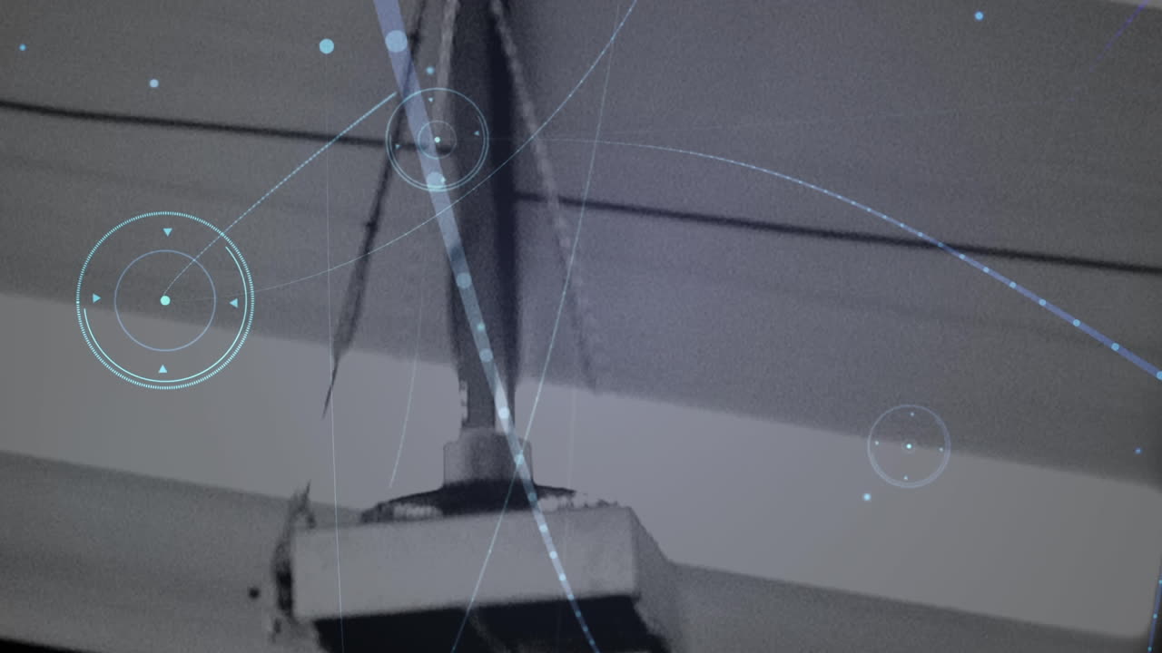 animación de redes de conexiones en interiores industriales