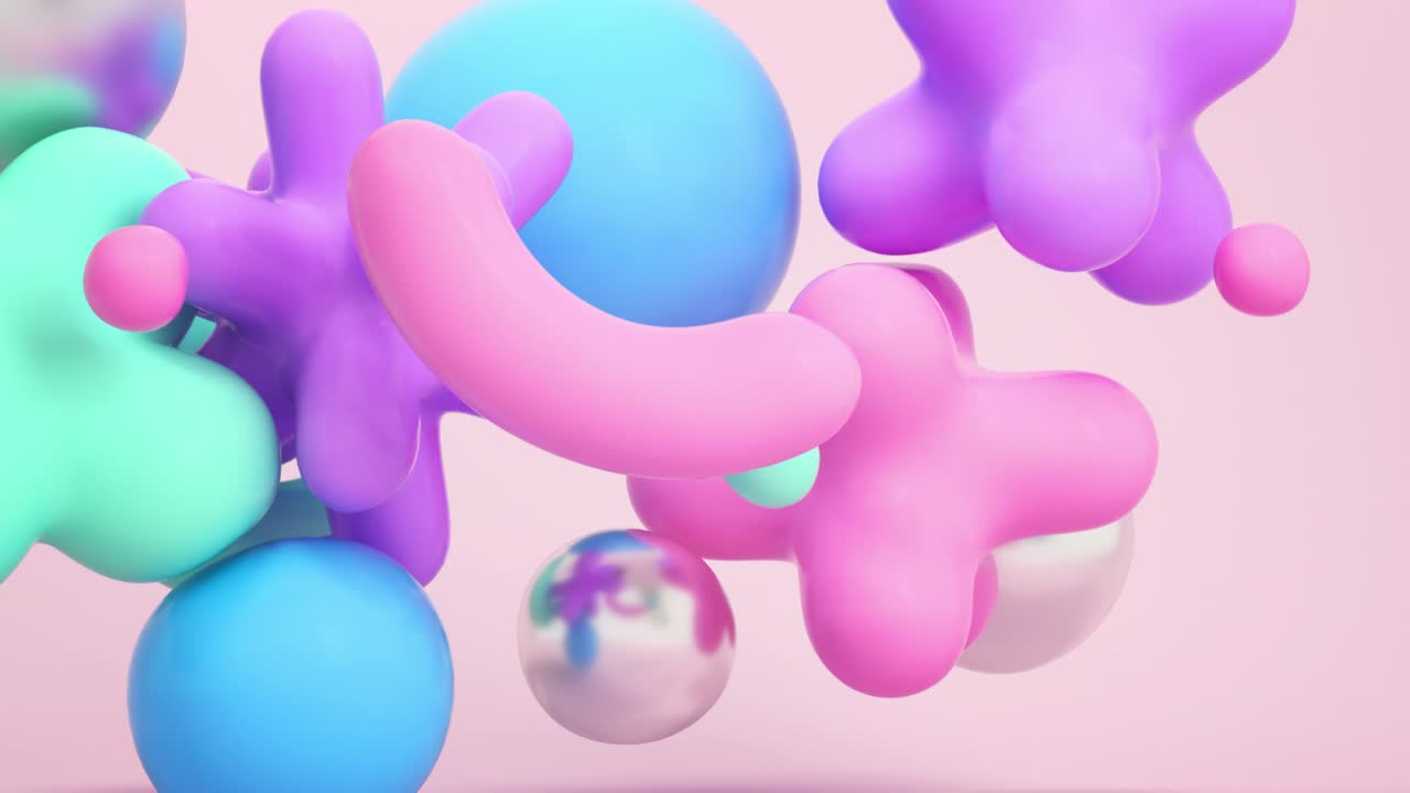 Abstract Colorful 3D Shapes