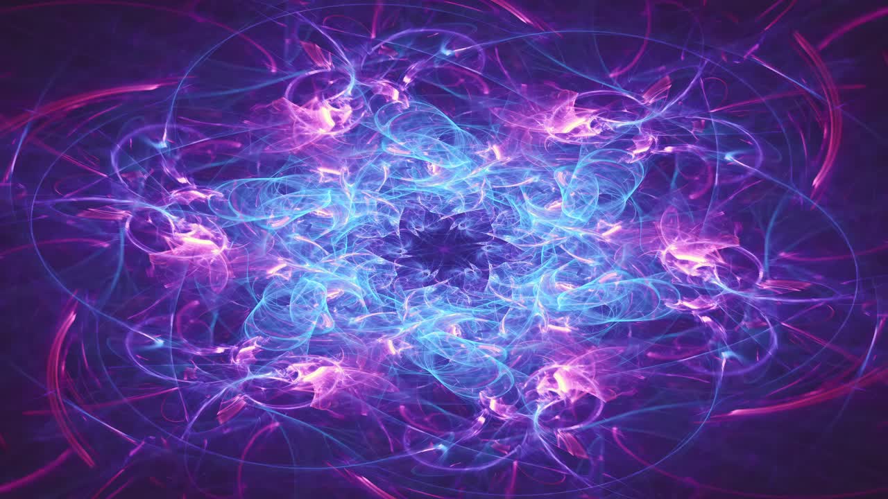 despertar espiritual fractal éxtasis abstracto, bucle sin fin de renovación de la vida y reciclaje del flujo de energía, fantasía visual de hipnóticos remolinos de estrellas galácticas, intrincados flujos de patrones geométricos de mandala