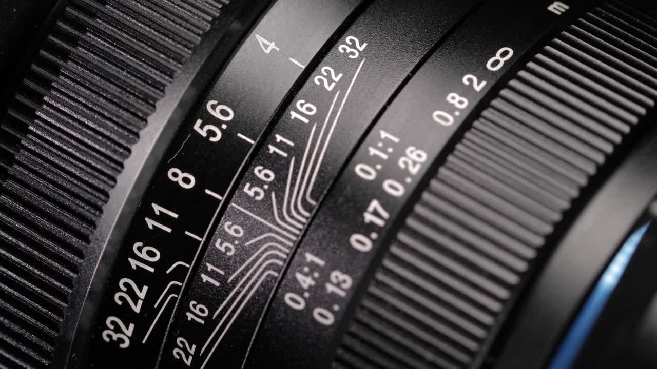 오래된 렌즈의 매크로 클로즈업.