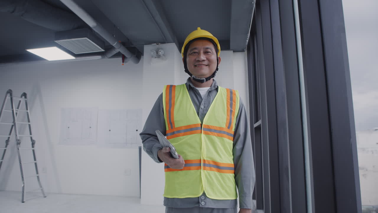 Portrait of Asian Foreman on Construction Site