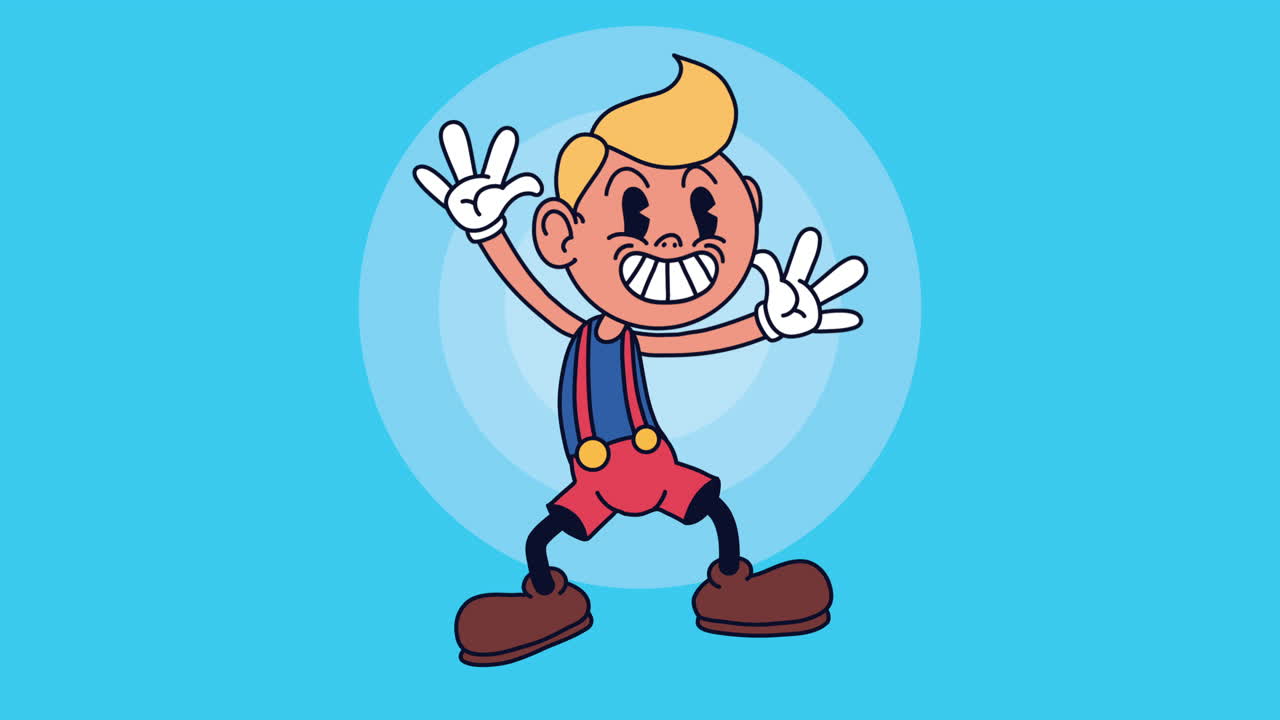 animación de personajes de little boy kawaii