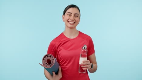 Water-bottle,-exercise-mat