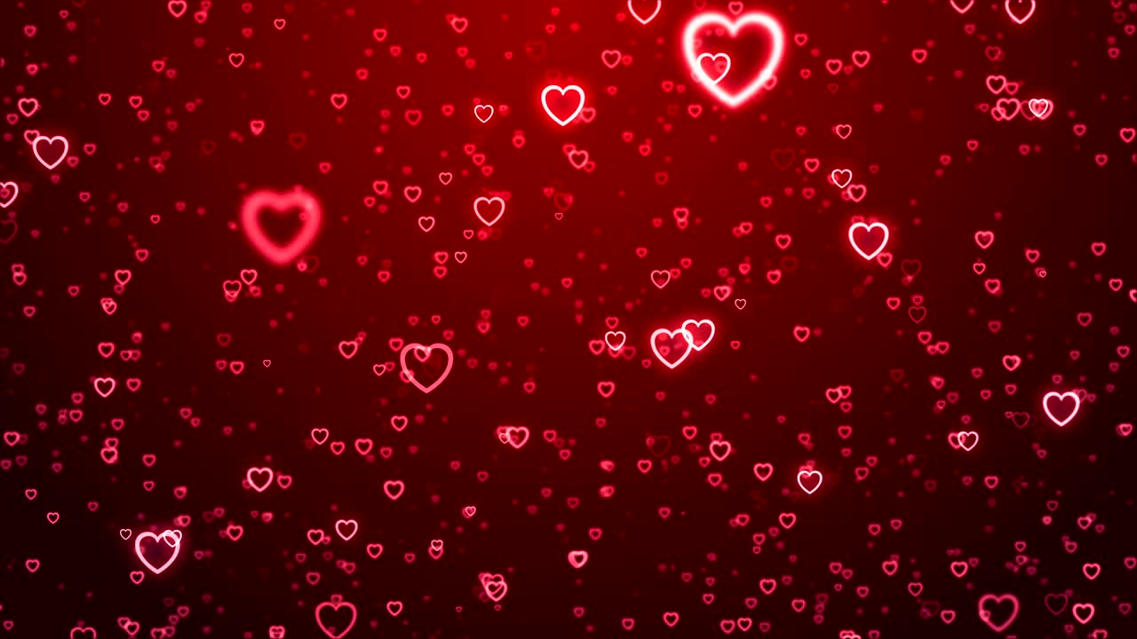 Sfondo astratto di particelle in loop per San Valentino, amore, cuore, anniversario di matrimonio