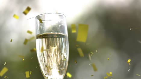 celebrando con champán