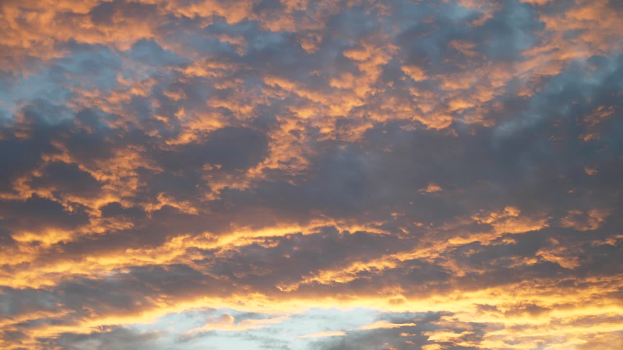 Timelaps of colourful sky during sunset in evening. During sundown timelaps of clouds and orange sky. Shot in 4K.