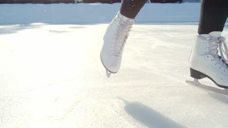 woman ice skating on a sunny day