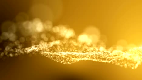 animation ,motion abstract background with circle yellow and gold moving and flicker particles. backdrop of bokeh.