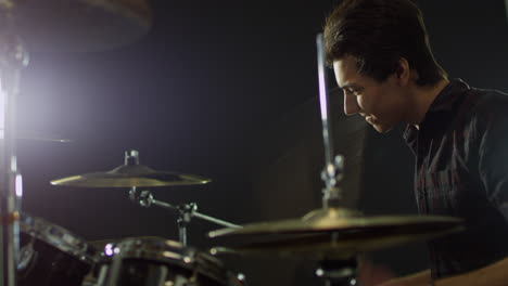 drummer playing drum kit shot on r3d