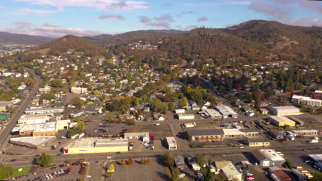 aerial drone shot of roseburg, oregon