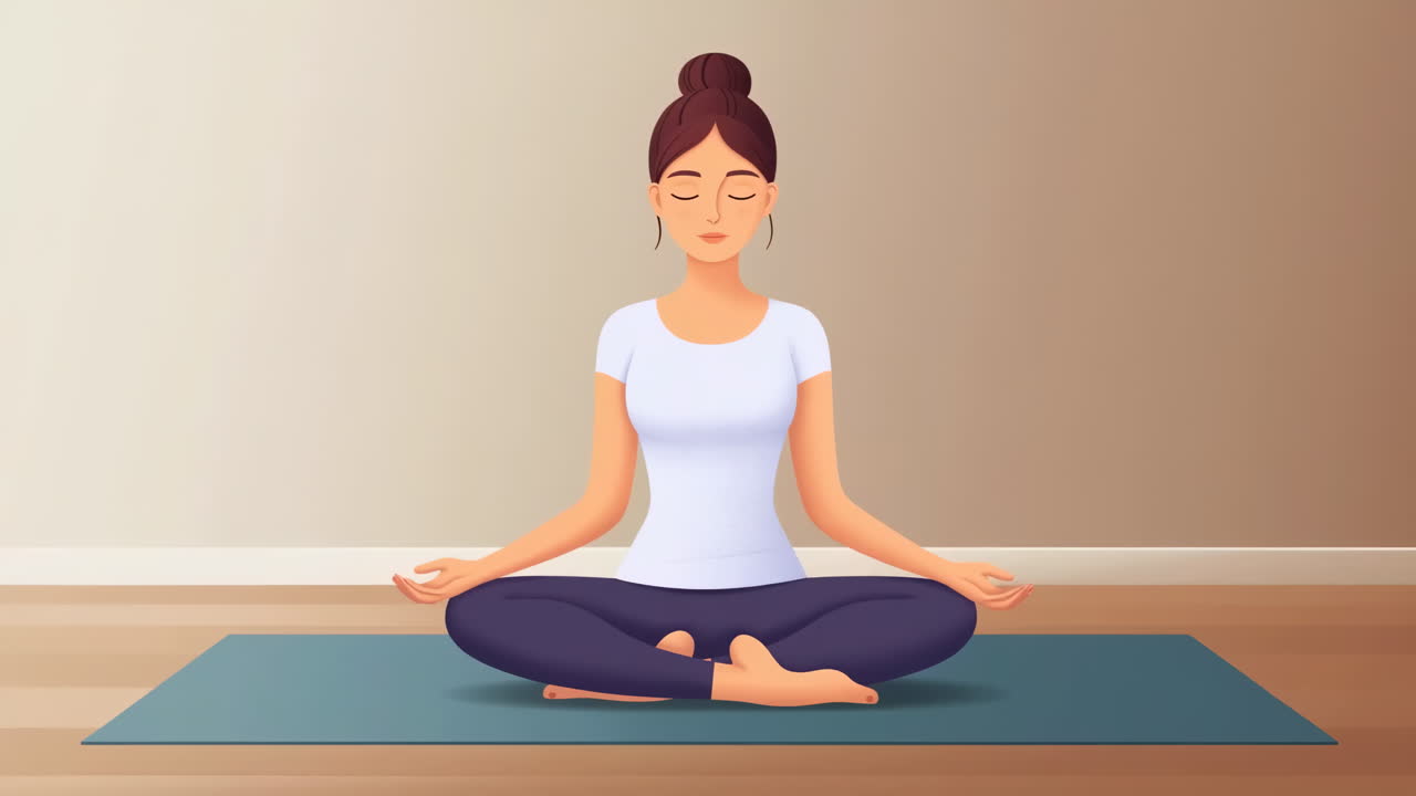 Woman Meditating in Lotus Position