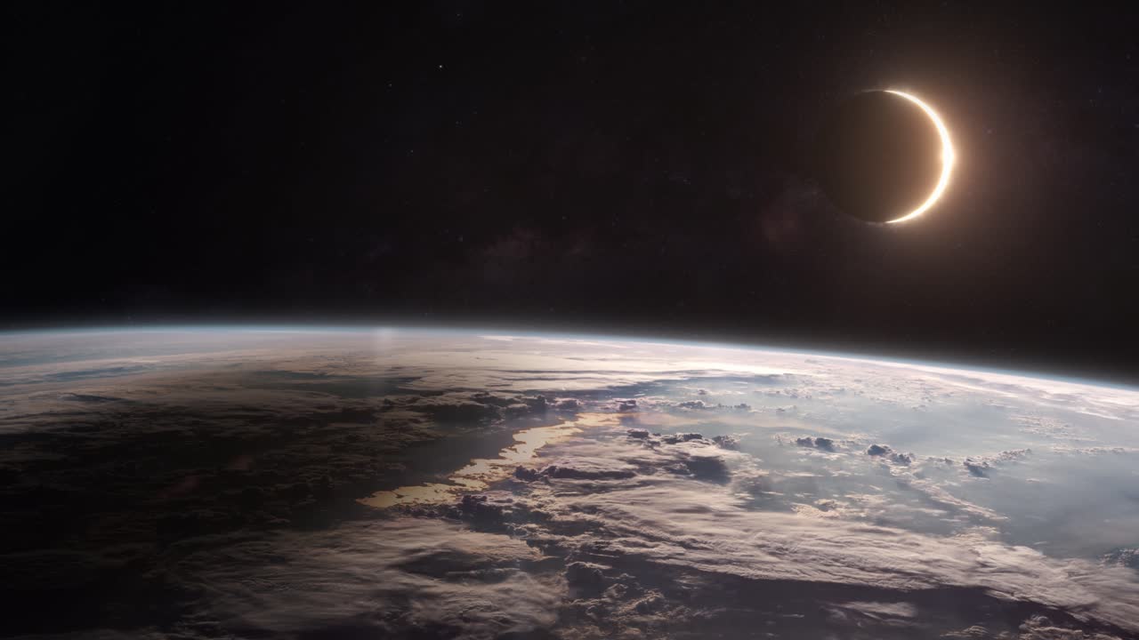 Solar Eclipse Seen From Space