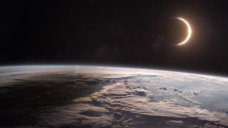 eclipse solar visto desde el espacio