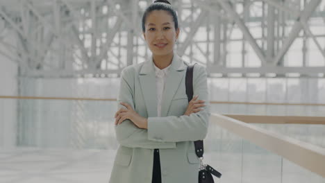 smiling business woman in modern office