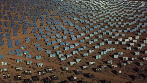 drone aerial over a vast solar power generating facility at primm nevada 6