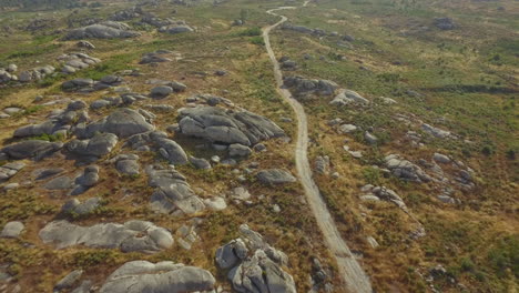 beautiful shot at a road in a mountain landscape