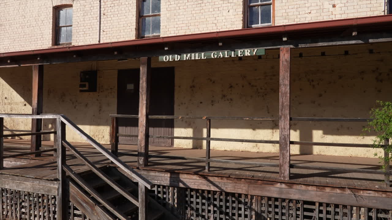 Mid wide shot of the Old Mill in Gundagai, New South Wales, Australia