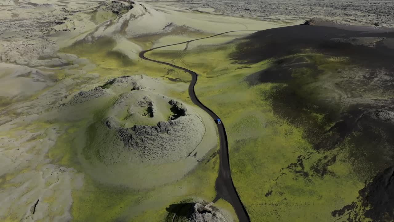 Aerial drone view of the landscape of Iceland