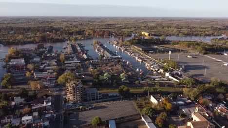 Waterfront-village-side-Rio-Tigre-river-Buenos-Aires-Argentina-aerial